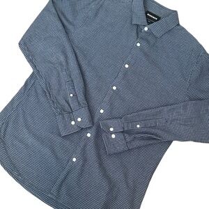 Bonobos‎ Shirt Men's Large Blue Slim Fit Houndstooth Long Sleeve Button Down